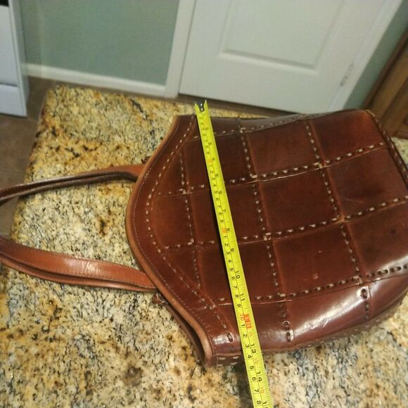 ELLEPI HAND BAG PURSE. Brown Leather Hand-made in Italy Nice - Picture 4 of 12